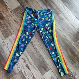 Like New Authentic Disney 25th Anniversary Buttery Soft Rainbow Stripe Legging L